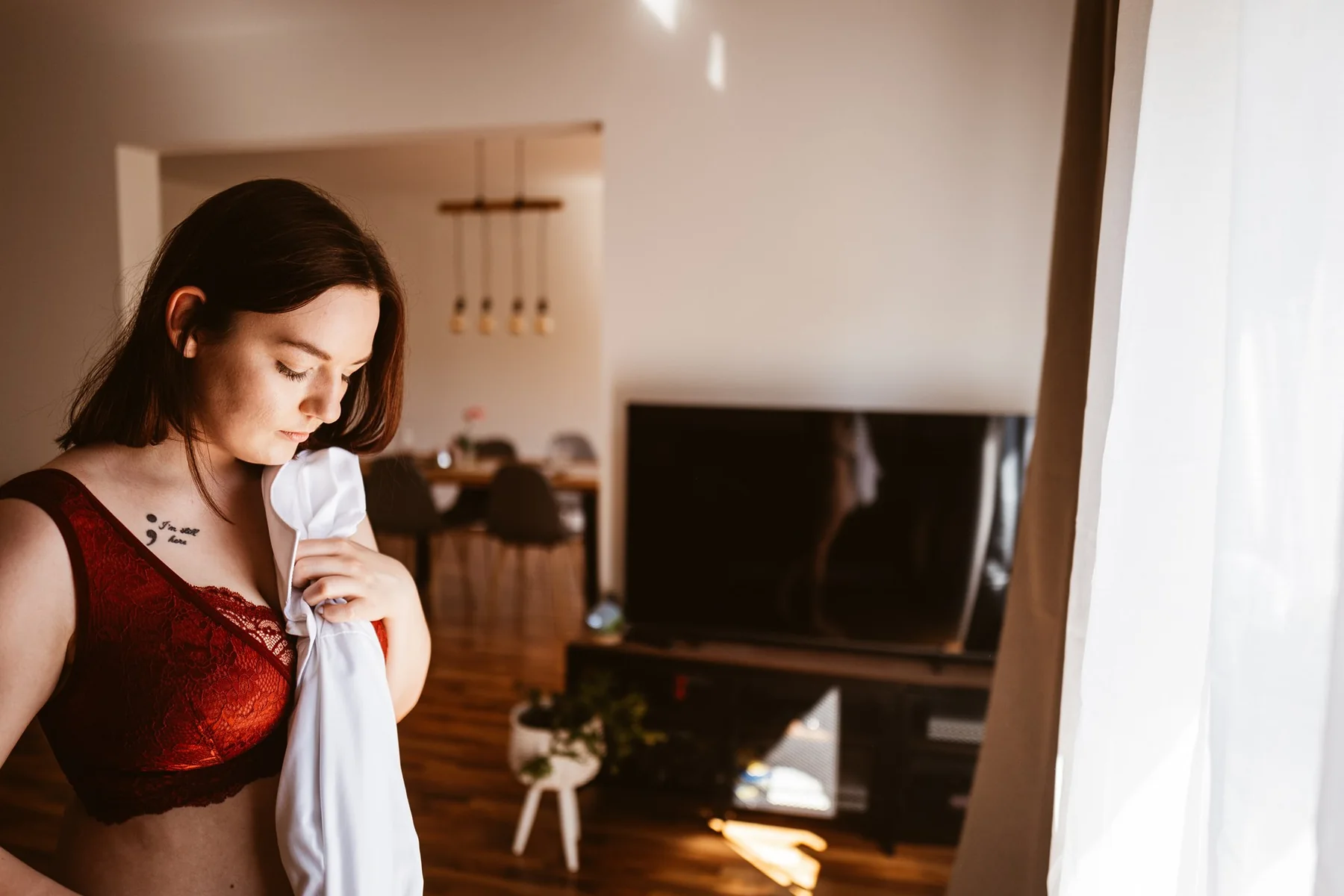 Boudoiraufnahme in einer privaten Wohnung